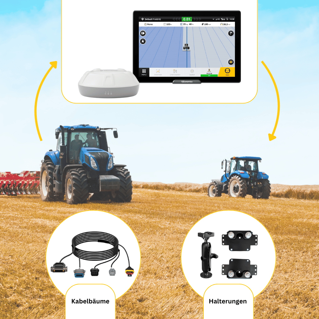 FJD AS2 Max Bundle - FJD AS2 Max mit Erweiterungssatz damit kannst du eine weitere Landmaschine mit RTK-Genauigkeit ausstatten.