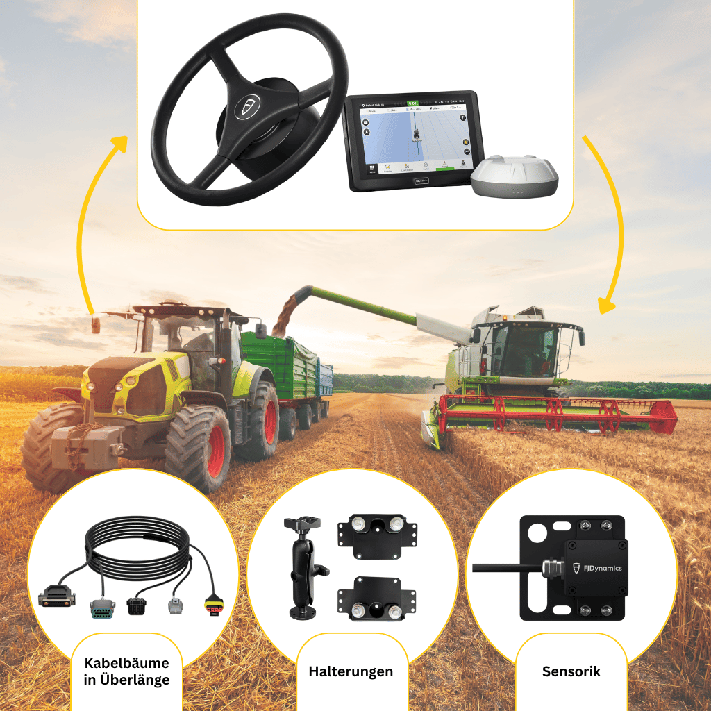 FJD AT2 Bundle - FJD AT2 speziell für Mähdrescher mit dem Erweiterungssatz damit kannst du eine weitere Landmaschine mit RTK-Genauigkeit ausstatten.