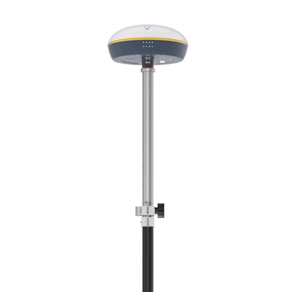 Der FJD RTK Messstab mit einem privaten Endgerät – präzise Digitalisierung von Flächen, Grenzen und Drainagen mit +/- 2 cm Genauigkeit, Neigungssensor und RTK-Korrektursignal.