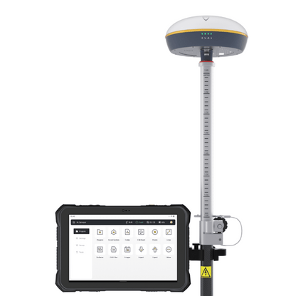Der FJD RTK Messstab mit dem D10 Industrietablet – präzise Digitalisierung von Flächen, Grenzen und Drainagen mit +/- 2 cm Genauigkeit, Neigungssensor und RTK-Korrektursignal.